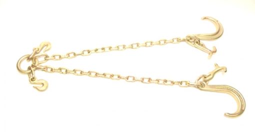 5/16" Grade 70 V Chain with 8" J Hooks & Hammer (3' Legs)