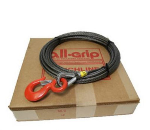 7/16 inch 75 ft. Fiber Large Hook Winch Cable WL07075FZ